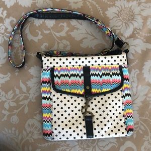 Rainbow poke-a-dot cross body bag in medium